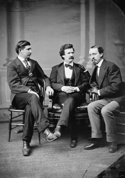 Mark Twain, George Alfred Townsend und David Gray, 1871 von American Photographer